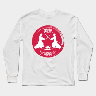 Japanese samurai fighting in a red circle, Japanese art Long Sleeve T-Shirt